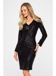 Made of emotion Sukienka w kolorze czarnym rozmiar: S. Czarne sukienki damskie Made Of Emotion, s, bez wzorów, bez kołnierzyka, bez ramiączek, mini. Za 212.67 zł.