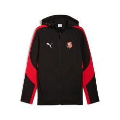 Kurtka dresowa z kapturem Stade Rennais Evostripe. Czarne kurtki męskie Puma, bez wzorów, z dresówki, sportowe, z kapturem. Za 389.00 zł.