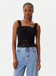 Morgan Bluzka 252-DANSIA Czarny Slim Fit. Czarne bluzki damskie Morgan, s, bez wzorów, z syntetyku, bez ramiączek. Za 119.99 zł.