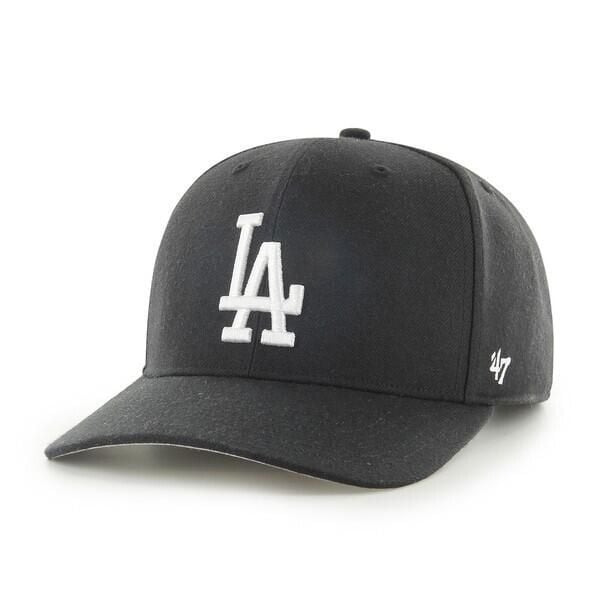 Czapka z daszkiem Los Angeles Dodgers MLB. Czarne czapki męskie 47 Brand, bez wzorów. Za 186.50 zł.