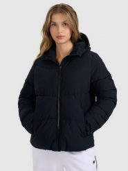 4F Kurtka puchowa z wypełnieniem syntetycznym damska - czarna M. Czarne kurtki damskie 4f, na zimę, m, bez wzorów, z puchu, bez kaptura. Za 399.99 zł.