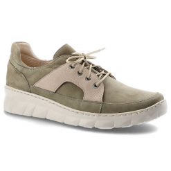 Półbuty damskie Wasak, skóra zamszowa z klasycznym sznurowaniem na płaskiej podeszwie, zielone, 578. Zielone półbuty damskie Wasak, bez wzorów, z nubiku, biznesowe, bez obcasa, na płaskiej podeszwie. Za 169.00 zł.