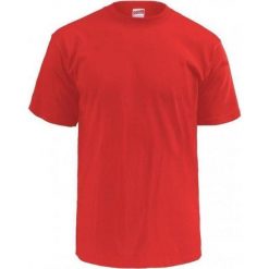 Klasyczna koszulka - bawełna - dla dorosłych. Czerwone t-shirty damskie SOFFE, bez wzorów, z bawełny, bez kołnierzyka. Za 86.95 zł.
