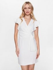 DKNY Sukienka koktajlowa DD3C1468 Biały Regular Fit. Białe sukienki damskie DKNY, bez wzorów, z syntetyku, wizytowe, bez kołnierzyka, bez ramiączek. Za 749.99 zł.