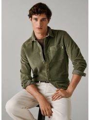 Pepe Jeans Koszula sztruksowa "Clayton" w kolorze khaki rozmiar: L. Brązowe koszule męskie Pepe Jeans, l, bez wzorów, z jeansu, bez kołnierzyka, bez ramiączek. Za 187.07 zł.