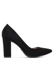 DeeZee Czółenka LB9901-BLACK SU Czarny. Czarne czółenka damskie DeeZee, bez wzorów, z materiału, bez obcasa. Za 139.99 zł.