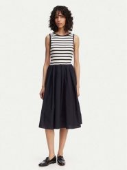 Gant Sukienka letnia 4503509 Granatowy A-Line Fit. Niebieskie sukienki damskie Gant, na lato, xs, bez wzorów, z bawełny, bez kołnierzyka, bez ramiączek. Za 757.99 zł.