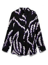 Vero Moda Koszula w kolorze czarno-biało-fioletowym rozmiar: S. Czarne koszule damskie Vero Moda, s, bez wzorów, bez kołnierzyka, bez ramiączek. Za 114.95 zł.