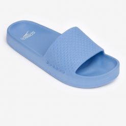 Klapki basenowe Speedo Entry. Niebieskie klapki damskie Speedo, bez wzorów, bez obcasa. W wyprzedaży za 59.99 zł.