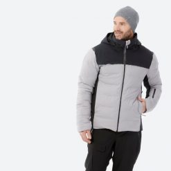 Kurtka narciarska męska Quechua 500 Warm. Niebieskie kurtki męskie WED'ZE, l, bez wzorów, z włókna, bez kaptura, narciarskie. Za 499.99 zł.
