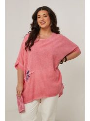Curvy Lady Bluzka w kolorze jasnoróżowym rozmiar: 40/42. Różowe bluzki damskie Curvy Lady, z aplikacjami, klasyczne, bez kołnierzyka, bez ramiączek. Za 127.65 zł.