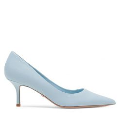 Czółenka GINO ROSSI. Niebieskie czółenka damskie Gino Rossi, bez wzorów, bez obcasa. Za 299.99 zł.