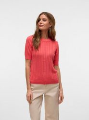 Vero Moda Sweter w kolorze koralowym rozmiar: XS. Czerwone swetry klasyczne damskie Vero Moda, xs, bez kołnierzyka. Za 65.85 zł.