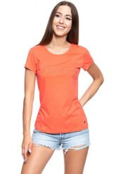 MUSTANG T SHIRT DAMSKI Alexia C Embro Persimmon 1009060 8139. Pomarańczowe t-shirty damskie Mustang, s, bez wzorów, bez kołnierzyka. W wyprzedaży za 39.99 zł.