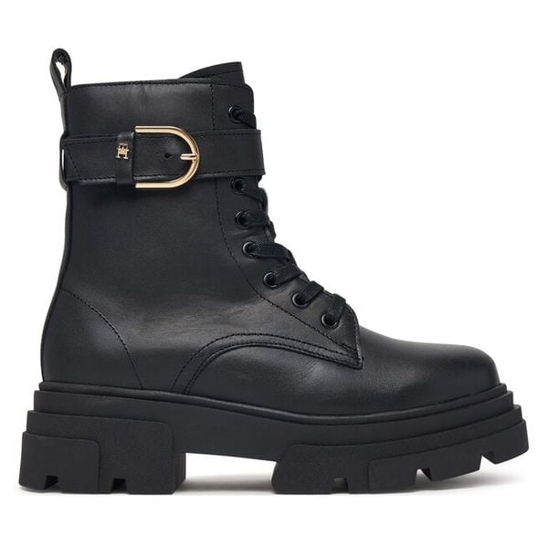 Trapery Tommy Hilfiger. Czarne trapery damskie Tommy Hilfiger, bez obcasa. Za 799.99 zł.