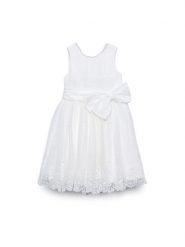 Abel & Lula Sukienka elegancka 5051 Biały Regular Fit. Białe sukienki dziewczęce Abel & Lula, bez wzorów, z syntetyku, eleganckie, bez ramiączek. Za 589.99 zł.