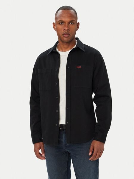 HUGO Koszula Egrin 50566885 Czarny Regular Fit. Czarne koszule męskie Hugo, m, bez wzorów, z bawełny, bez kołnierzyka, bez ramiączek. Za 449.99 zł.