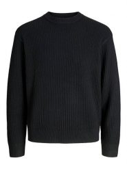 Jack & Jones Sweter w kolorze czarnym rozmiar: L. Czarne swetry męskie Jack & Jones, l, bez wzorów, prążkowane, bez kołnierzyka. Za 130.99 zł.
