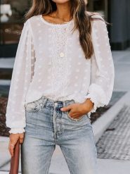 Milan Kiss Bluzka w kolorze białym rozmiar: S. Białe bluzki damskie Milan Kiss, s, bez wzorów, z koronki, bez kołnierzyka, bez ramiączek. Za 130.99 zł.