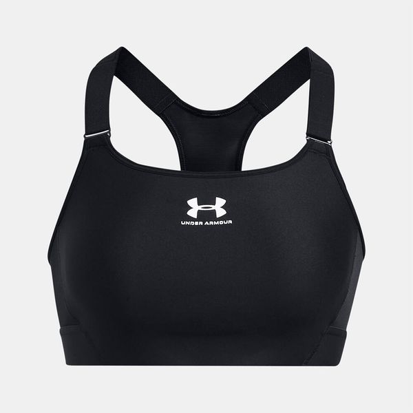 Biustonosz treningowy Under Armour HeatGear Armour High. Czarne biustonosze Under Armour, bez wzorów. Za 149.99 zł.