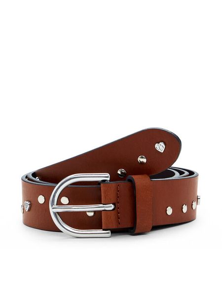 Desigual Pasek Damski 25SARL05 Brązowy. Brązowe paski damskie Desigual, bez wzorów, ze skóry. Za 149.99 zł.