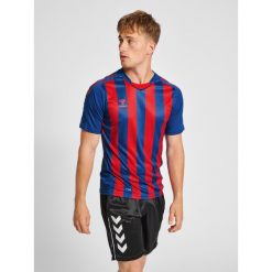Koszulka do piłki nożnej męska Hummel Striped. Niebieskie t-shirty sportowe męskie HUMMEL, m, z poliamidu, bez ramiączek, do piłki nożnej. Za 154.50 zł.