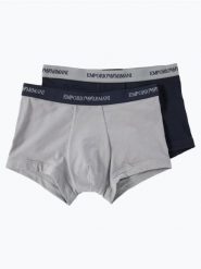 Emporio Armani Obcisłe bokserki Mężczyźni Bawełna szary|niebieski, S. Niebieskie bokserki męskie Emporio Armani, bez wzorów, z bawełny. Za 179.95 zł.