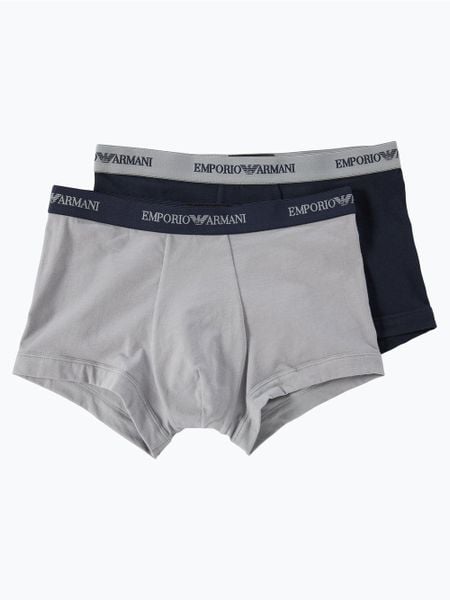 Emporio Armani Obcisłe bokserki Mężczyźni Bawełna szary|niebieski, S. Niebieskie bokserki męskie Emporio Armani, bez wzorów, z bawełny. Za 179.95 zł.