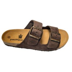 Klasyczne klapki unisex. Brązowe klapki damskie PACIFIQUE SUD. Za 255.00 zł.