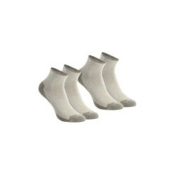 Skarpety turystyczne NH100 Mid X 2 pary. Brązowe skarpetki damskie QUECHUA, bez wzorów, z bawełny. Za 7.99 zł.