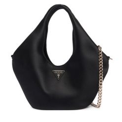 Torebka Guess. Czarne torebki wieczorowe Guess, z aplikacjami, wizytowe, bez kołnierzyka, bez ramiączek. Za 414.99 zł.