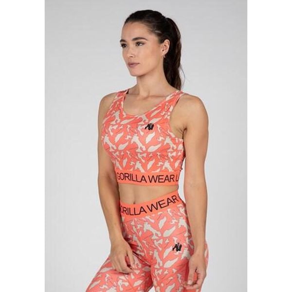 Osseo Crop Top - Różowy. Czerwone topy damskie GORILLA WEAR, bez wzorów, bez ramiączek. Za 189.00 zł.