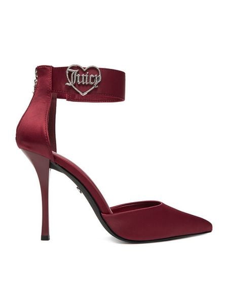 Juicy Couture Szpilki EO-LH24018-2A Bordowy. Czerwone szpilki Juicy Couture, bez wzorów, z materiału, bez obcasa. Za 199.99 zł.