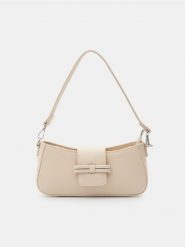 Torebka hobo z imitacji skóry - kremowy. Białe torebki klasyczne damskie Sinsay, bez wzorów, ze skóry, bez dodatków. Za 49.99 zł.