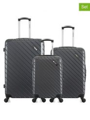 BlueStar 3-częściowy zestaw "Cite" w kolorze antracytowym rozmiar: onesize. Czarne walizki Bluestar, bez wzorów, z materiału. Za 565.99 zł.