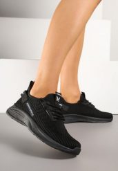Czarne Buty Sportowe Sneakersy Ozdobione Tłoczeniem i Napisami Odalene. Czarne buty sportowe na co dzień damskie Renee, bez wzorów, z jeansu. Za 59.99 zł.