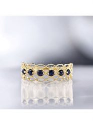 OR ÉCLAT Złoty pierścionek "Pianosa" z szafirami rozmiar: 56. Niebieskie pierścionki damskie Or Éclat, z szafirem, złote. Za 794.45 zł.