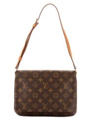 Louis Vuitton Torebka "Musette Tango" w kolorze brązowym - 25 x 19 x 3 cm rozmiar: onesize. Brązowe torebki klasyczne damskie Louis Vuitton, bez wzorów, z materiału, bez dodatków. Za 4,440.98 zł.