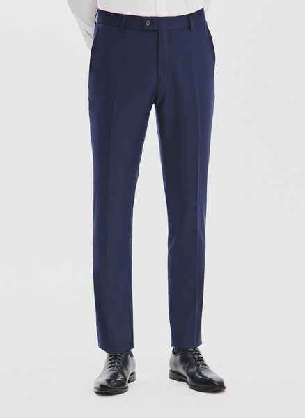 PAKO LORENTE – Granatowe spodnie garniturowe z wełną. Spodnie wizytowe męskie Pako Lorente, z poliesteru. Za 549.99 zł.