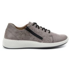 WASAK Półbuty damskie sneakersy skórzane 0602W szare kwiaty. Szare półbuty damskie bez wzorów, ze skóry, bez obcasa. Za 408.14 zł.