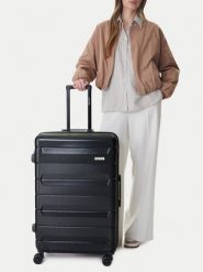 GINO ROSSI Walizka duża CEO-GIN-L-005-BLACK Czarny. Czarne walizki męskie Gino Rossi, bez wzorów, duże. Za 349.99 zł.