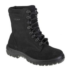 Buty Protektor Grom Light 01-015920 czarne. Czarne buty trekkingowe męskie ze skóry, bez zapięcia. Za 381.15 zł.