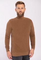 Sweter z golfem S-ARTHUR. Białe swetry męskie Volcano, m, bez wzorów, z bawełny, bez kołnierzyka. Za 159.99 zł.
