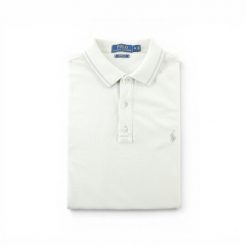 Second life - Koszulka polo męska z krótkim rękawem Custom Fit - Stan dobry. Białe koszulki polo męskie Ralph Lauren, l, bez wzorów, bez ramiączek. Za 106.46 zł.