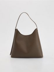 Torebka hobo - ciemnobrązowy. Brązowe torebki klasyczne damskie Reserved, bez wzorów, ze skóry, bez dodatków. Za 159.99 zł.