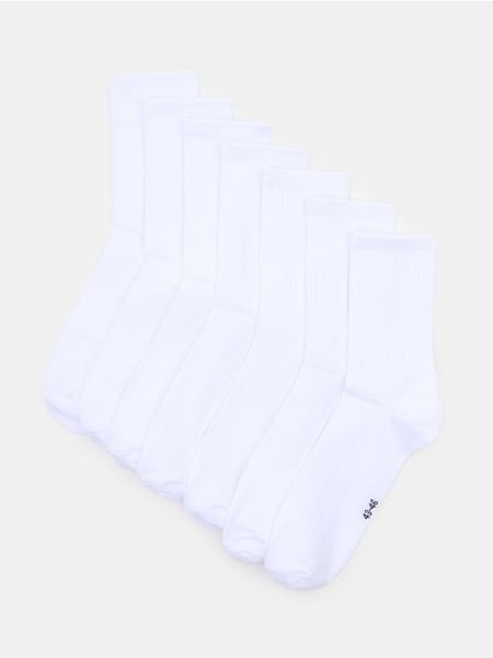 Długie skarpetki OEKO-TEX 7 pack - biały. Białe skarpetki męskie Sinsay, bez wzorów. Za 22.99 zł.
