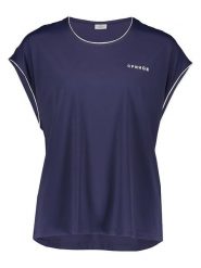 Copenhagen Studios Koszulka sportowa w kolorze granatowym rozmiar: M. Niebieskie bluzki sportowe damskie Copenhagen Studios, m, z materiału, bez kołnierzyka, bez ramiączek. Za 78.47 zł.