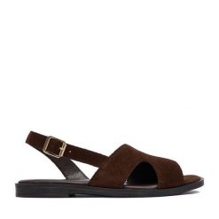 Sandały Lasocki. Brązowe sandały damskie Lasocki, bez wzorów, bez obcasa, na płaskiej podeszwie. Za 139.99 zł.