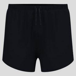 Spodenki do biegania Odlo Zeroweight 3 Inch Split Short. Czarne szorty męskie Odlo, z materiału, bez kołnierzyka. Za 230.99 zł.