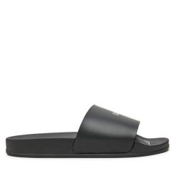 Klapki Off-White. Czarne klapki damskie OFF-WHITE, bez wzorów, bez obcasa. Za 679.99 zł.
